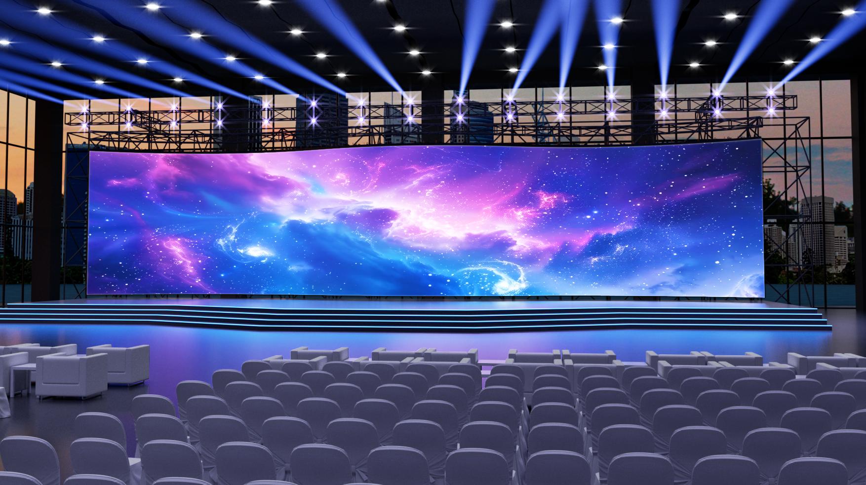 실내외 무대 곡면 LED 적용 사진